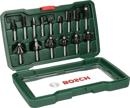 Bosch Fräser-Set 15tlg. (Holz, für Oberfräsen mit 8 mm Schaft)