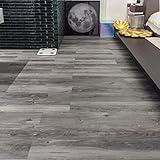 FLOREXP Vinylboden - Linoleumboden mit grauem Holz-Effekt,Bodenfliesen zum Abziehen und Aufkleben,Selbstklebender Boden,2.0mm 36 Stück Wasserdicht,für Büro...
