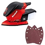 Einhell Multischleifer TE-OS 1320 (130 W, Schwingkreis-Ø 2 mm, Schleiffläche 150 x 150 x 100 mm, Staubfangbox, inkl. 3x Schleifpapier), Rot*